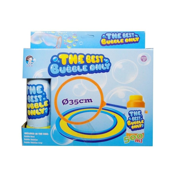 Játék szappanbuborékok, 35 cm, 500 ml, Többszínű