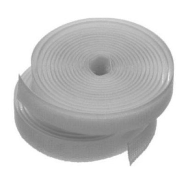 Велкро самозалепваща лента, 16 мм х 2 м, бяла