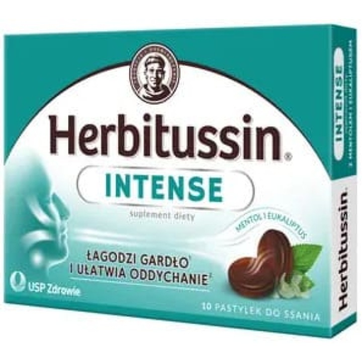Herbitussin Intense, USP Zdrowie, Vitamina C/Eucalipt, 10 capsule