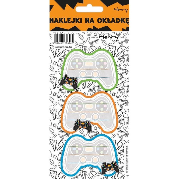 12 db-os címkekészlet notebookokhoz, HENRY, Multicolor