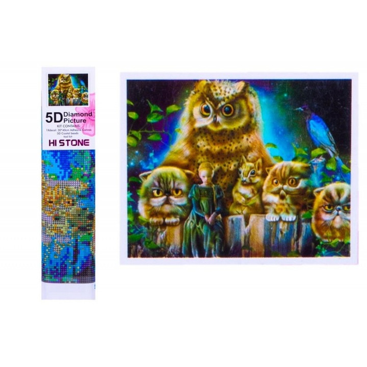 Set de broderie cu diamante 5D, Sleepy Mary, Multicolor