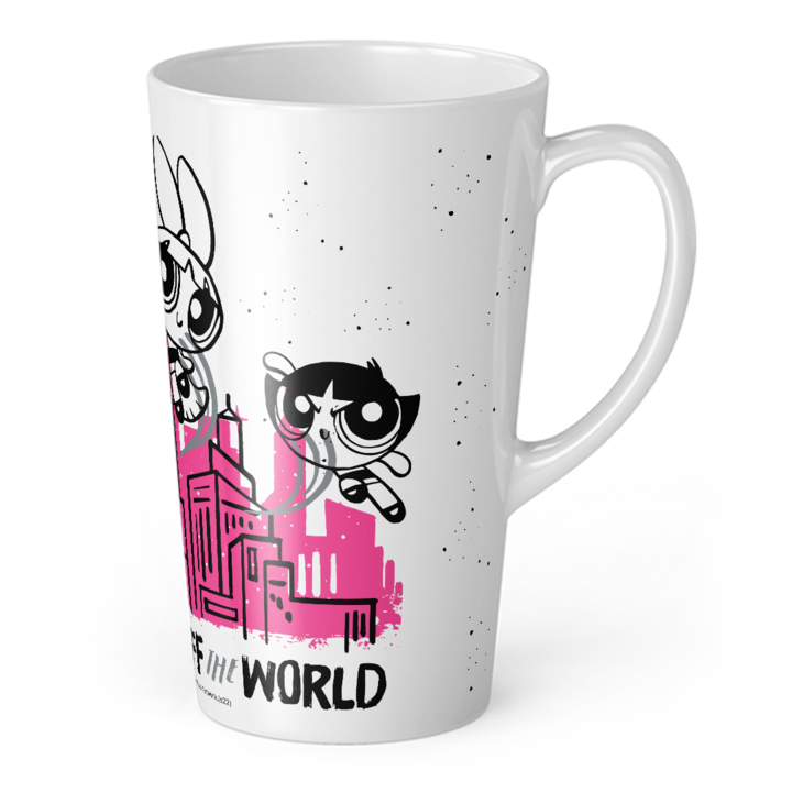 Cana pentru latte, Ert Group, Model Fetitele Powerpuff, 450 ml, Ceramica, Multicolor