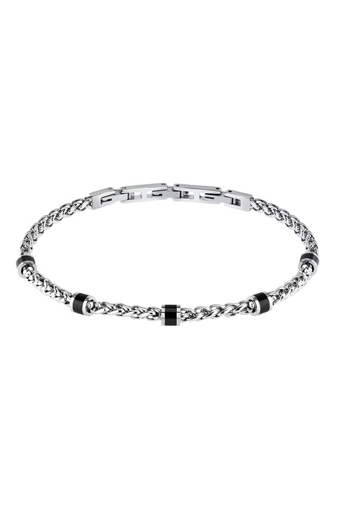 Sector, Bratara de otel inoxidabil, Argintiu, Negru/Argintiu, 21.5 CM
