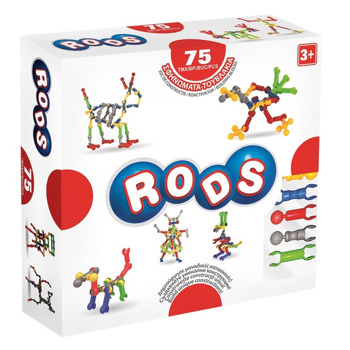 Детски конструктор, оформяне на фигурки, 75 части