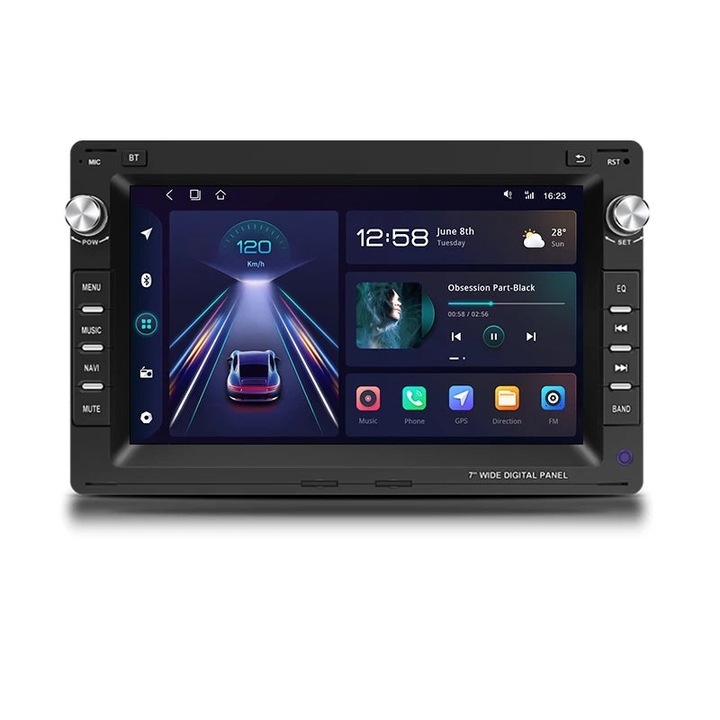 Mp5 Player, За Passat, 6GB, 128GB, 2Din, WiFi, 4x45, черен