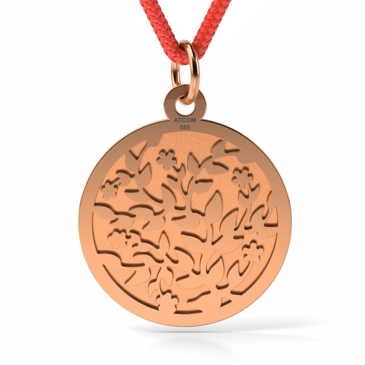 Pandantiv din aur roz cu snur model Begonia