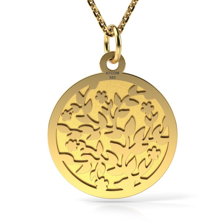 Colier din aur galben model Begonia