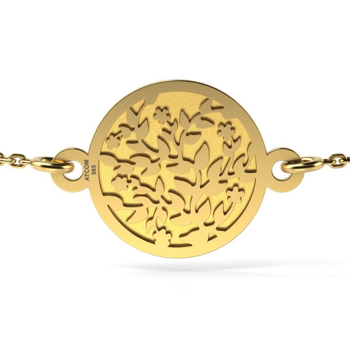 Bratara cu lantisor din aur galben model Begonia