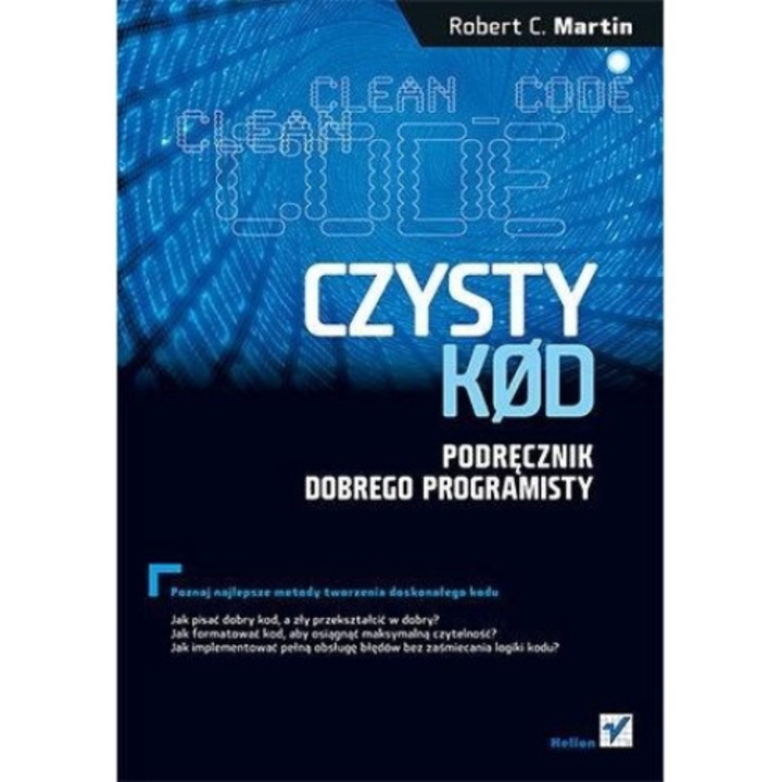 Cartea Clean code. Good Programmer's Handbook, Helion, Hartie