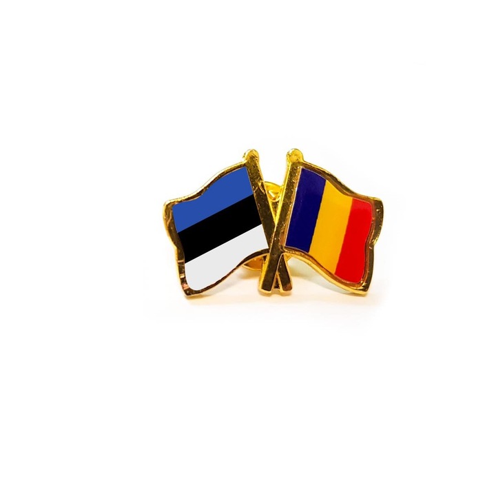 Insigna pin steag Romania si Estonia