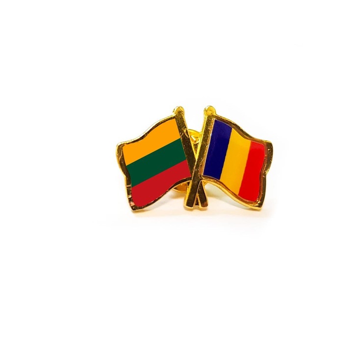 Insigna pin steag Romania si Lituania