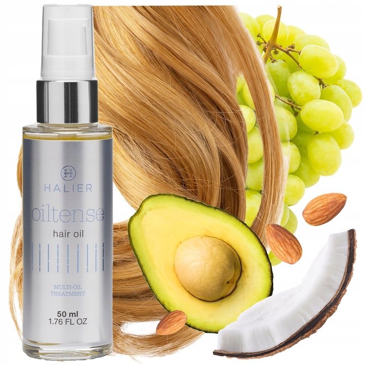 Ulei Pentru Par, Halier Oiltense Gri, Potrivit Pentru Toate Tipurile de Par, Hraneste si Hidrateaza, Protejeaza Impotriva Ruperii si Varfurilor Despicate, 50 ml