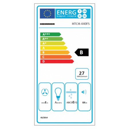 Hota incorporabila telescopica Heinner HTCH-440FS, Putere de absorbtie 325 mc/h, 1 motor, 60 cm, Inox
