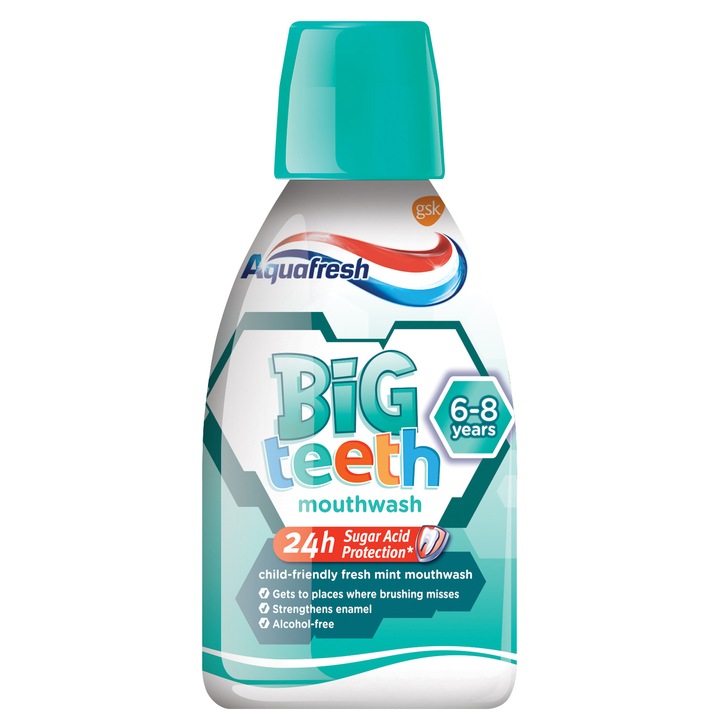 Apa de gura Aquafresh Big Teeth Mint, 300ml