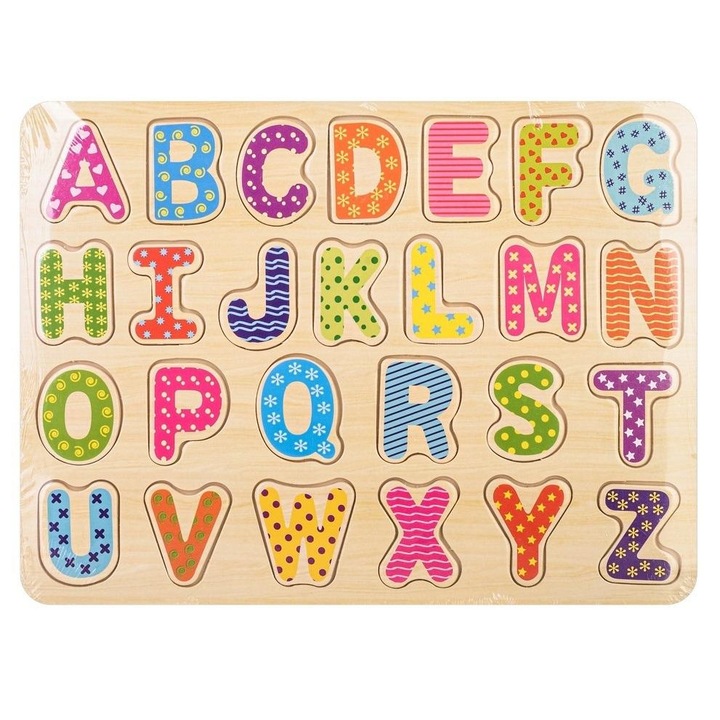 Ábécé puzzle, Daffi, fa, többszínű