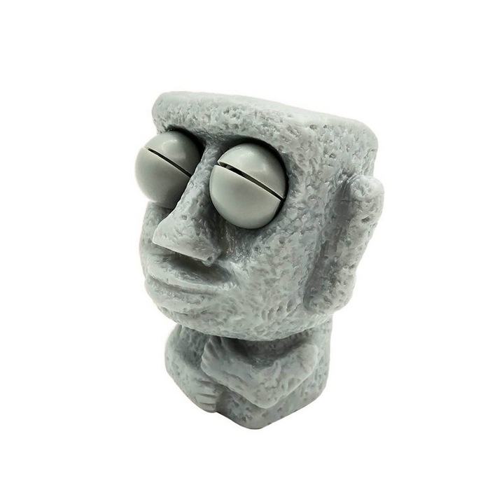 Антистрес играчка Rock Stone Man, Пластмаса, Сива