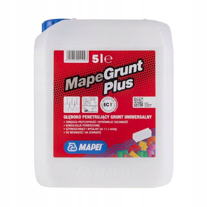 Műszaki oldat, MAPEI, Mapegrunt Plus, Univerzális, 5 l