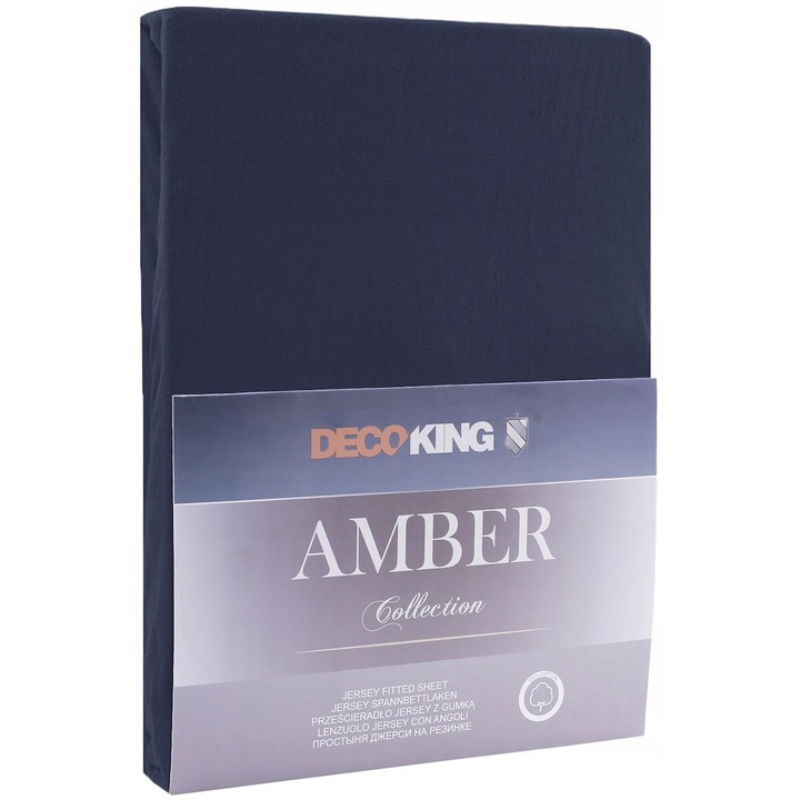 Чаршаф за легло, DecoKing, 200-220X200 см, тъмносин