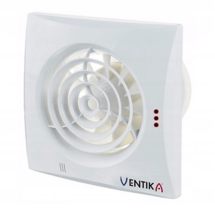 Ventilator de baie cu clapeta de sens, Ventika, ABS, 97 m3/h, IP45, 158x136x107mm, Alb