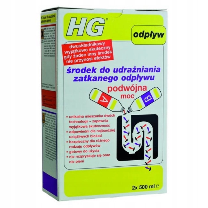 Oldat csövek duguláselhárítására, HG, 2 x 500 ml