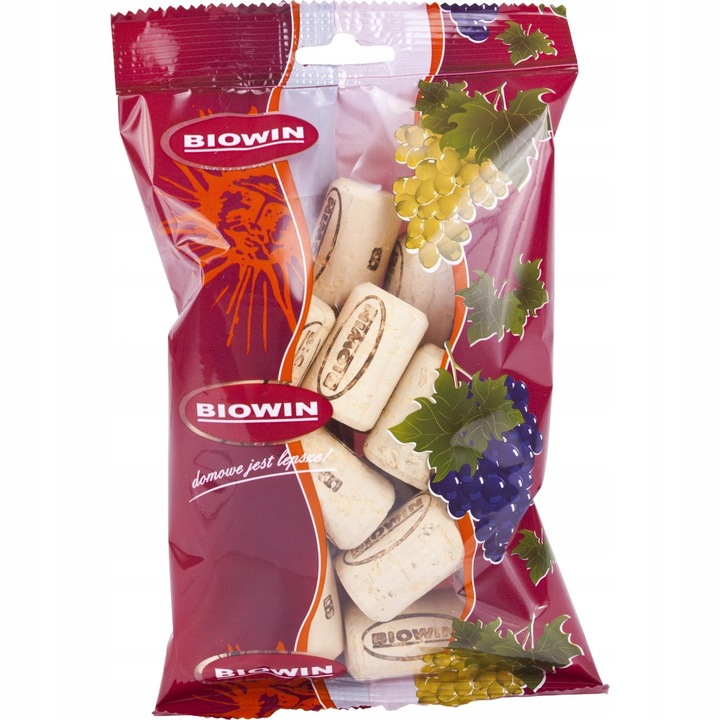 Set 20 dopuri cilindrice, Browin, Pluta naturala, 24 x 38 mm, Bej