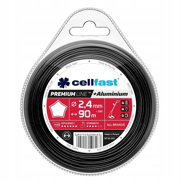 Fir de taiere pentru masini de tuns iarba, Cellfast, 2.4 mm, Negru