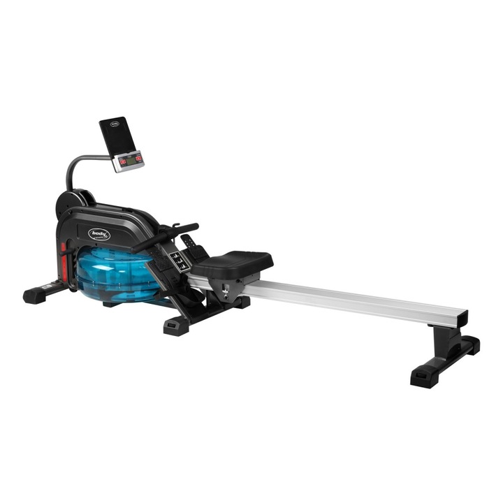 Sports rower deluxe гребна машина, Време, Брой движения, Калории, Сканиране, LCD екран, Транспортни колела, Поддръжка за смартфон или таблет
