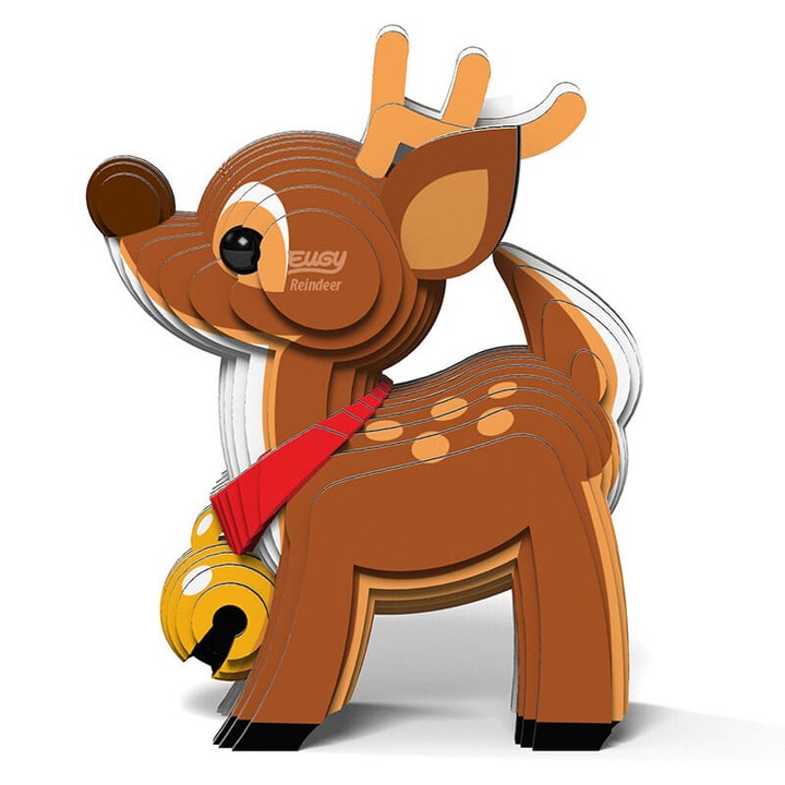 3D пъзел, Eugy, Модел на северен елен, Кафяв