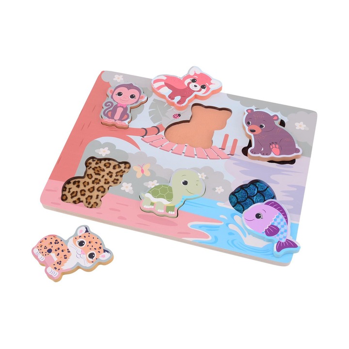 Puzzle pentru copii, Joueco, Lemn, 1 an+