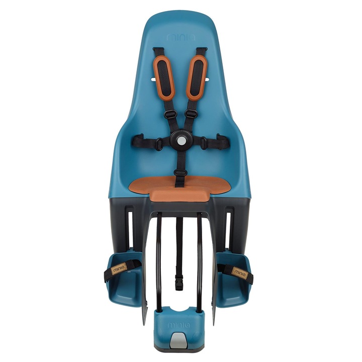 Scaun pentru biciclete, Minia, Plastic, 110 cm, Albastru/Maro