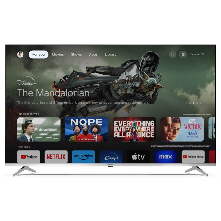Телевизор Sharp 55GP6260E, 55" (139 см), 4K UHD, QLED, Sharp Google TV