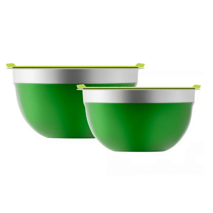 Set bol cu capac, 2 buc, 18-20cm, Ambition Minestrone, verde