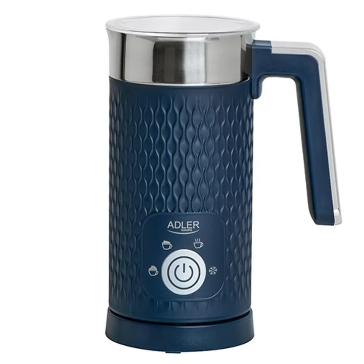 Кана за мляко на пяна за лате и капучино Adler AD-4494D, 500W, 4 функции, 300 мл, Син