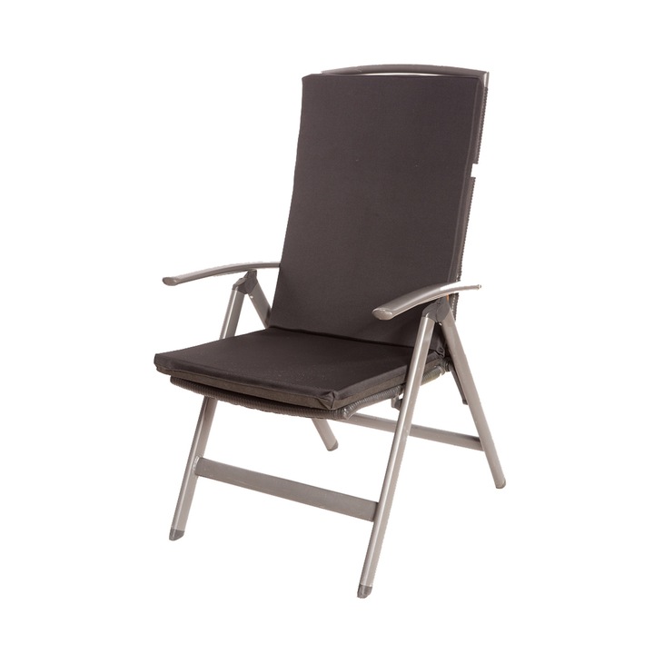 2db Magastámlás székpárna 110x47x4cm, kerti fotel párna rattan bútorok Fekete