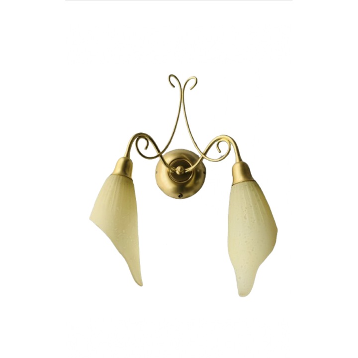 Стенна лампа WA 2-819/2 GOLD-MATT E14 2x40W Златна метална рамка Абажур Цвете Крушка Мат ORION