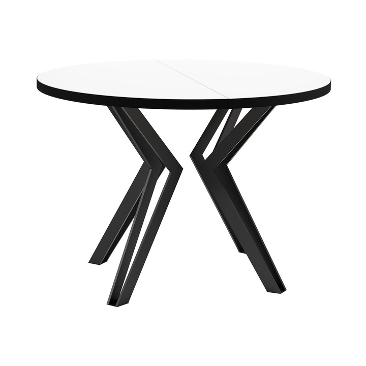 Masa extensibila Relkun, MIRJAN 24, 100x100x76 cm, negru / alb arctic