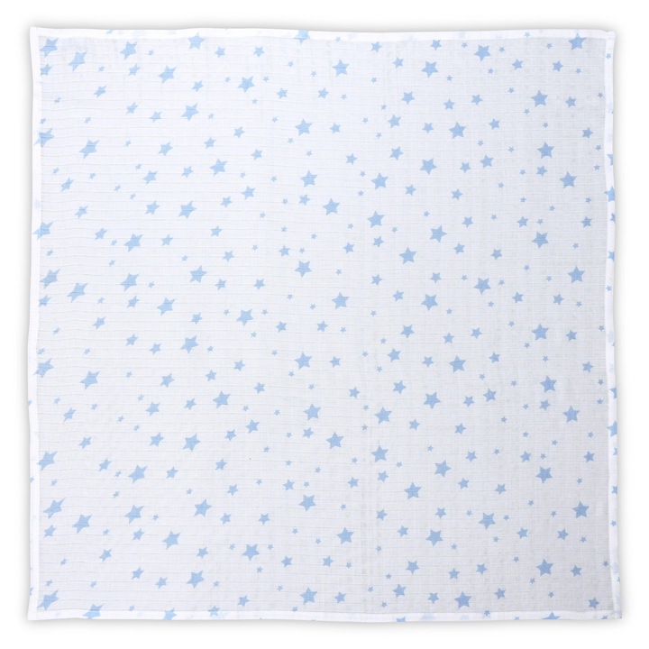 Scutec pled muselina, Lorelli, 80 x 80 cm, White with Aquatic