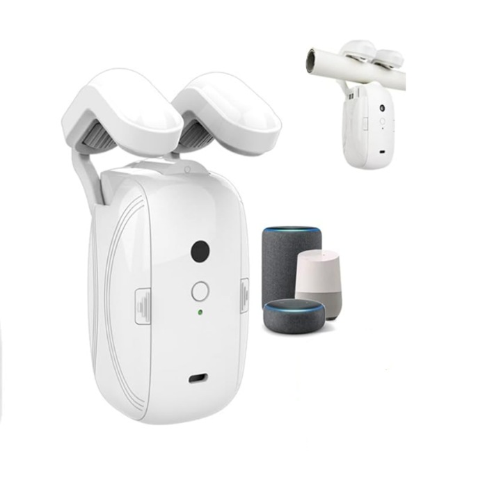 Roboti Automat pentru Perdele/Draperii Compatibil cu Diverse Sine Incarcare USB sau Panou Solar Comanda Vocala prin WiFi Accesorii Incluse