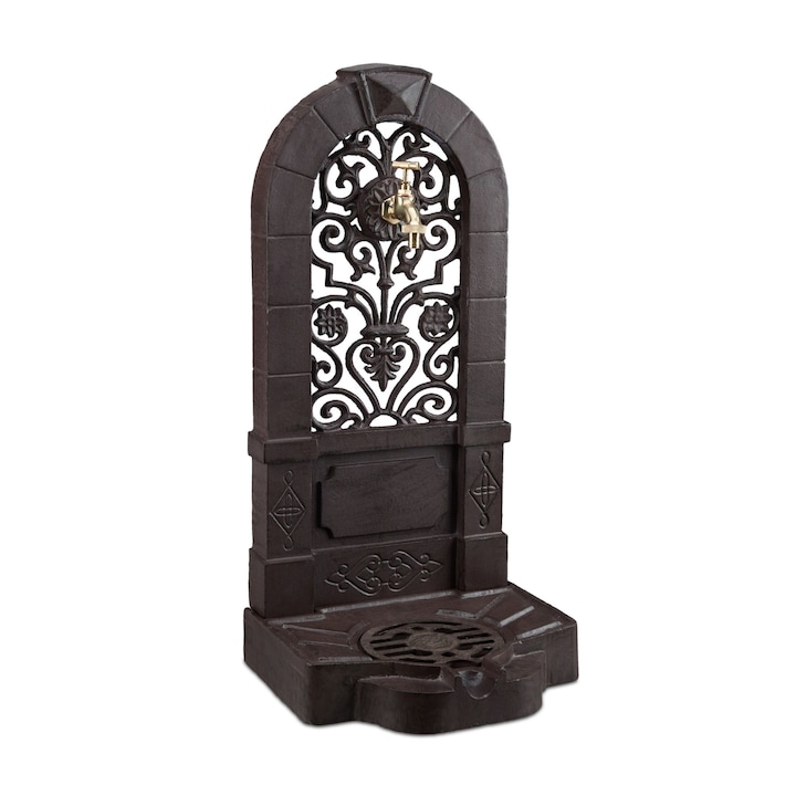 Cismea de gradina, design antic, aluminiu, maro, 74 x 35, 5 x 30 cm