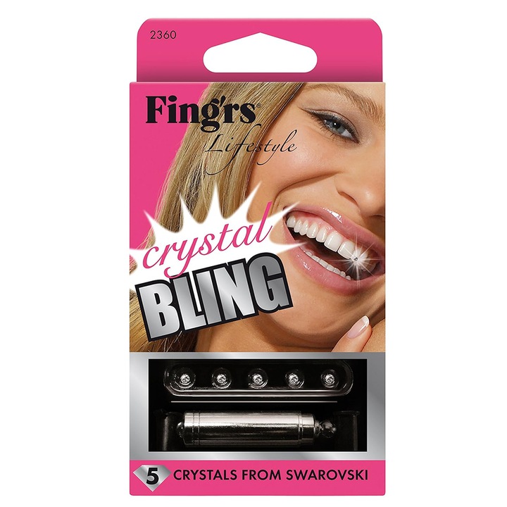 Bijuterii dinti, Cristal Swarovski, Fing'rs, cu lampa, 5 cristale Swarovski