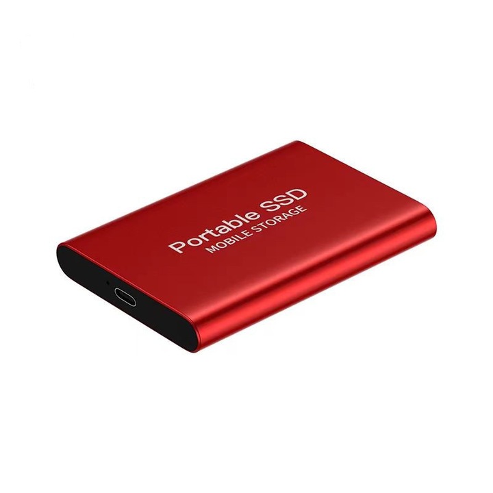 Външен хард диск SSD, Алуминий, TB51, Портативен, USB 3.0, 8TB, червен