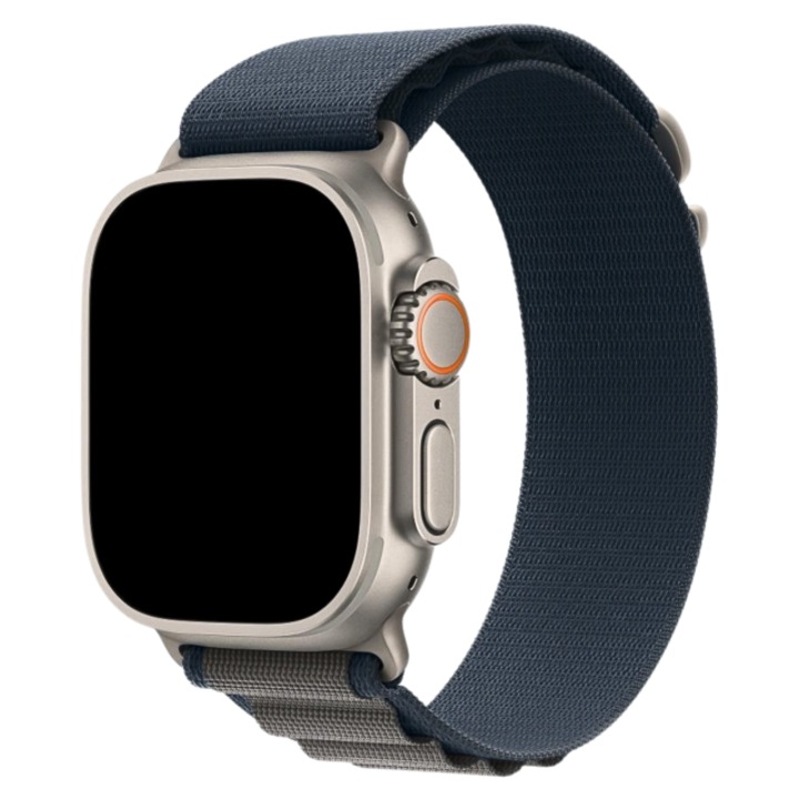 Каишка от алпийски найлон, съвместима с Apple Watch 1/2/3/4/5/6/7/8/9/10 46mm/SE/ULTRA, 42/44/45/46/49mm, New Blue