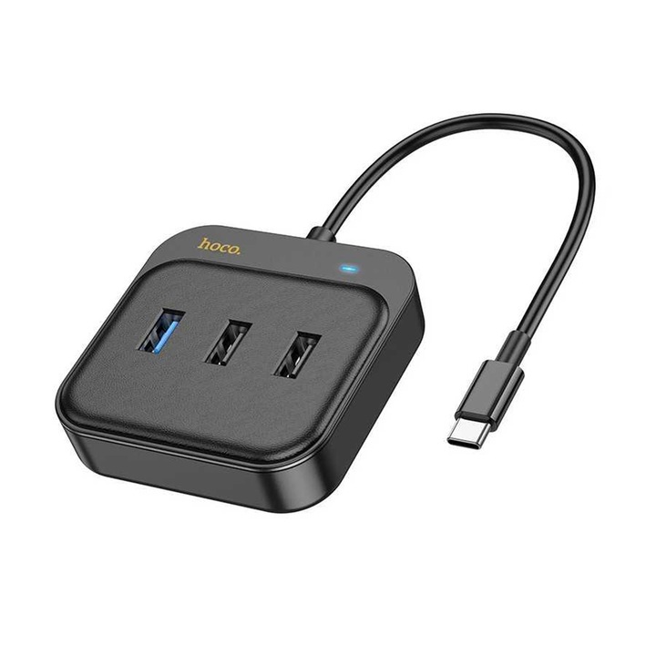 C típusú adapter HDTV-hez, USB3.0, 2x USB2.0, PD100W, Hoco Easy Link (HB36), fekete