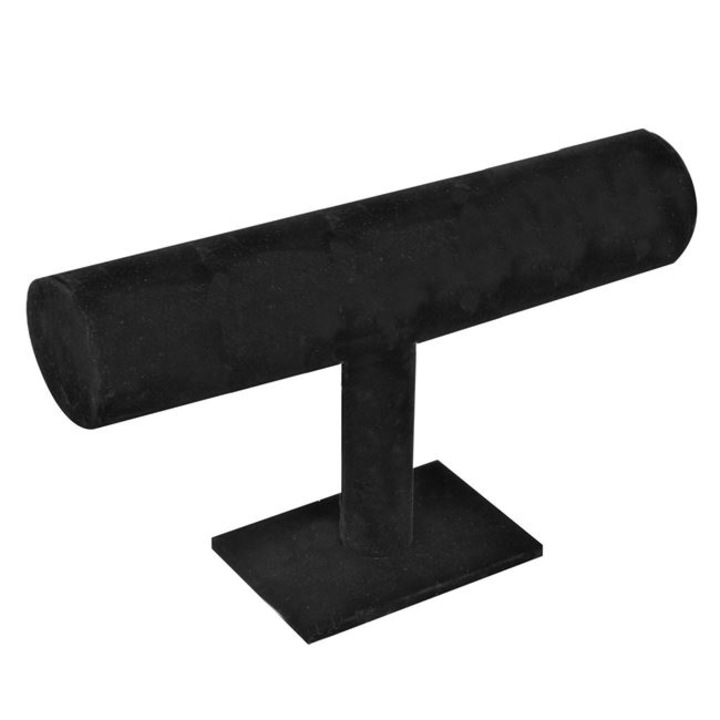 Organizator bratari si ceasuri catifelat VENITIVO®, culoare negru, dimensiuni Lungime x Latime x Inaltime 23.5 x 7 x 15 cm