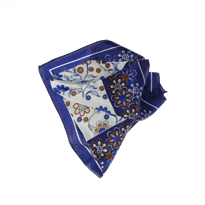 Batic de dama, 50x50 cm, Buticcochet, imprimeu floral, Bleumarin - ES2464
