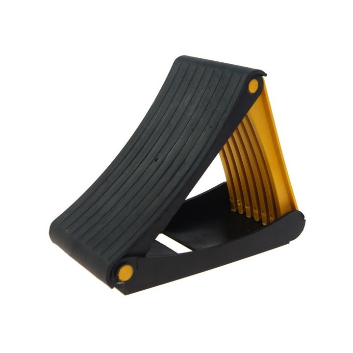 Blocator roata, Carmotion, Plastic, Pliabil, Negru/Galben