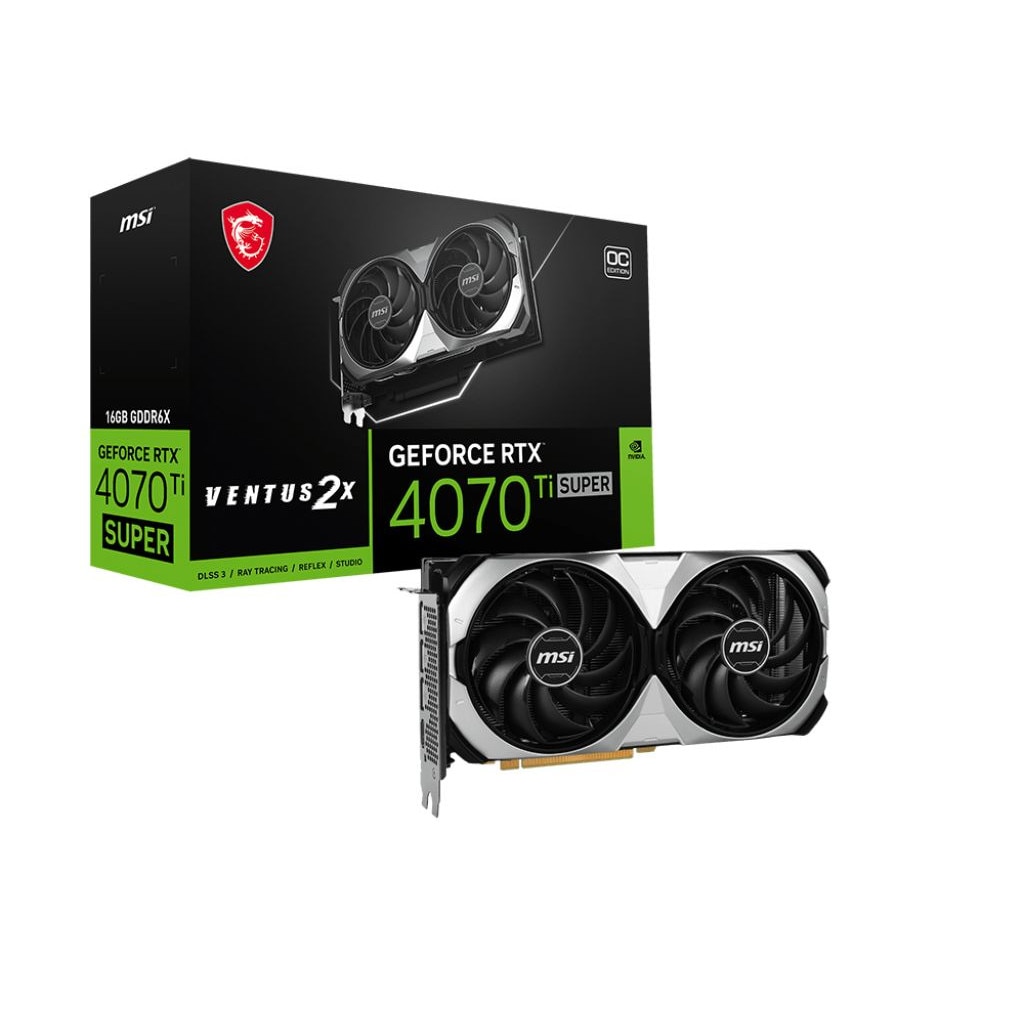 Placa video MSI RTX 4070 Ti Super Ventus, 16GB GDDR6X, 256bit, 2655MHz, HDMI, 3xDisplayPort