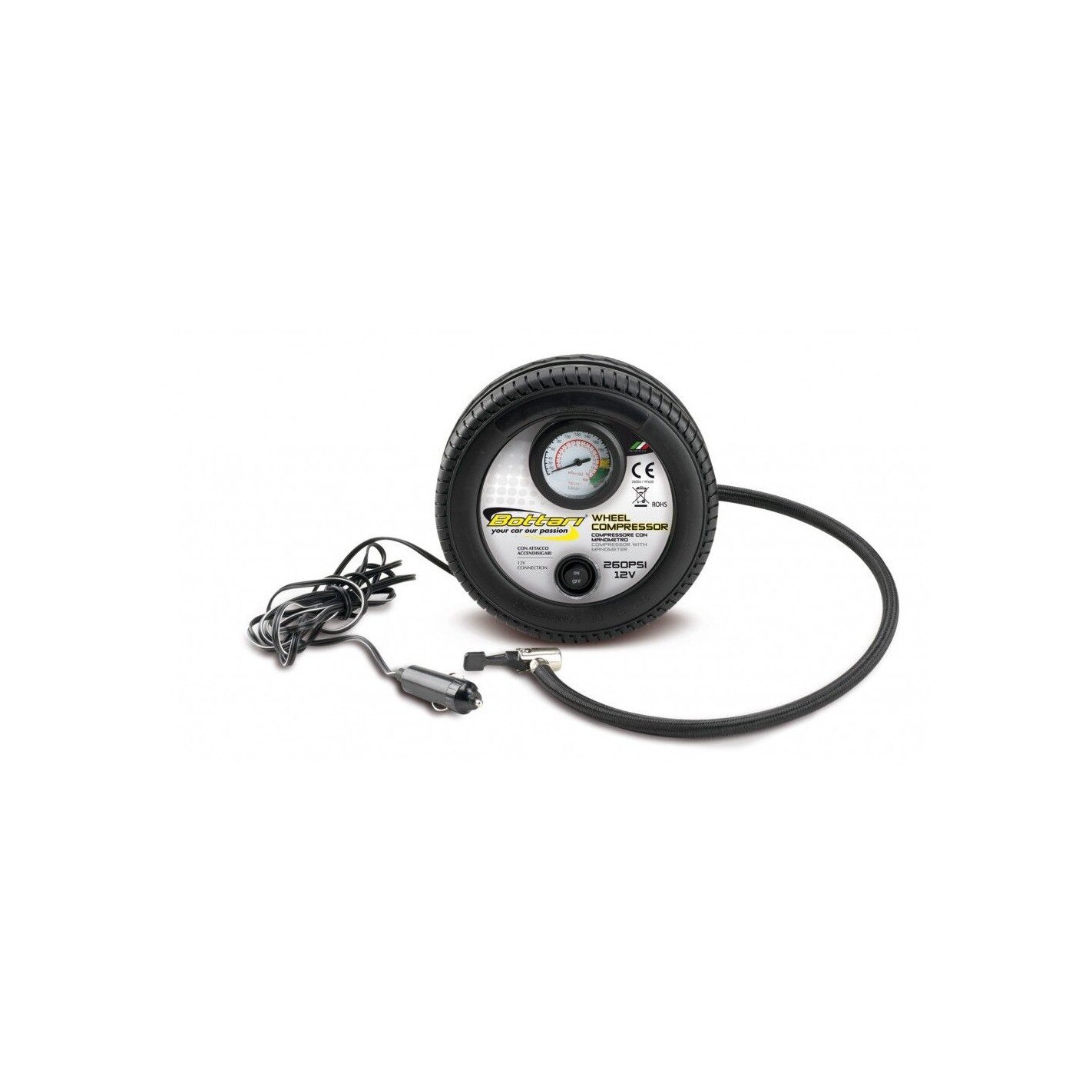 Compresor auto cu manometru 12V, Bottari eMAG.ro