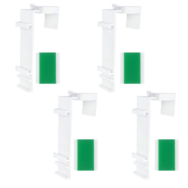 Set 4 de fixare pentru rulouri cu cleme, AllizBan, alb