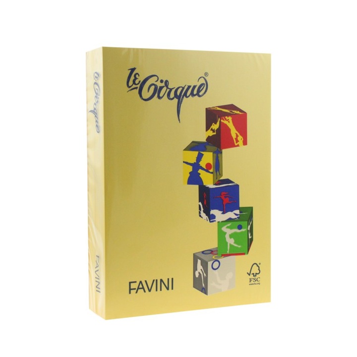 Carton A3 color, 160G/mp, galben mediu, 250 coli